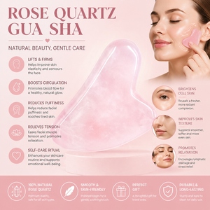 Di alta qualità su misura quarzo rosa Guasha pietra naturale viso Guasha Logo inciso strumenti di <span class=keywords><strong>massaggio</strong></span> per il viso - Product Image 2