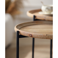 Neue Wohnzimmer möbel Vintage antike rustikale Kunst Holz Home Side Couch tisch mit Metall beinen
