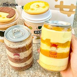 Atacado Personalizar Logotipo e Padrões Latas <span class=keywords><strong>PET</strong></span> de Abertura Fácil com Anel Latas Plásticas Transparente para Sucos e Refrigerantes - Product Image 1