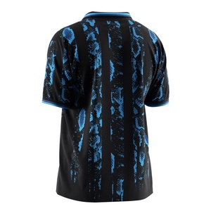 Single Button Collar Retro Soccer Jersey Quick-dry Moisture-control Optional Custom Trims for Practice - Product Image 6