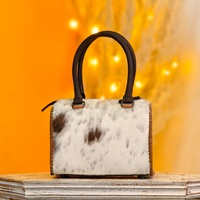Sac de voyage mini Speedy vintage en cuir véritable marron et blanc, fourrure, fait main, tendance, pour femme, idéal été, vente chaude