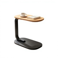 Petite table d'appoint ronde moderne en bois pour salon, table basse à côté du canapé sur balcon, table de chevet dans la chambre