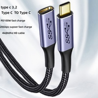 Câble d'extension 2-en-1 Type-C mâle-femelle multifonction 1m 1,5m 2m, 20 Gbit/s, PD 100W 3A, charge rapide, projection HDTV 4K60Hz