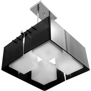 ROBERTA Plafonnier LED Minimaliste Carré Acrylique Noir/Chrome 4xE2 7 pour Home Office Living Room 6000K CCT IP44/65 Certifié - Product Image 1