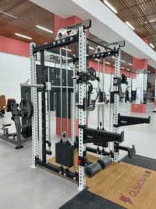 Máquina Smith <span class=keywords><strong>con</strong></span> Polea Trasera Media Jaula de Sentadillas y <span class=keywords><strong>Rack</strong></span> de Potencia Completo Equipo de Gimnasio Multifuncional para Fitness - Product Image 3