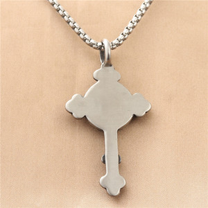 yunnique Stainless Steel Skull <b>Cross</b> Pendant Men's Necklace Geometric Design 190161 - Product Image 2