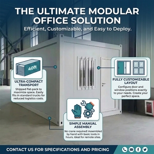 Casa Contenedor Prefabricada de 20 Pies, Alojamiento para Trabajadores, Campamento Laboral, Reacondicionamiento Post Terremoto, Proveedor para Refugiados - Product Image 1