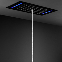 Ensemble de robinets de douche thermostatiques 6 fonctions encastrés au plafond, colonne de douche pluie, brume, cascade, massage, pommeau de douche 4 pouces pour hôtel