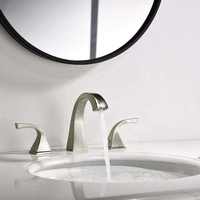 Robinet de lavabo de salle de bain contemporain de luxe à deux poignées, en laiton, à économie d'eau, avec fonction thermostatique