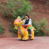 Vente en gros de voitures électriques pour adultes en forme de dragon orange |   Manège de dinosaure ambulant pour parc d'attractions à vendre