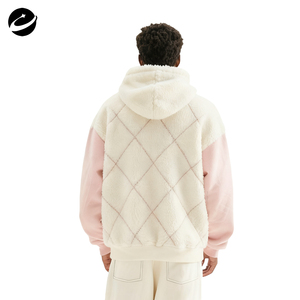 Xuchang Ban Đầu Chất Lượng Cao Biểu Tượng Tùy Chỉnh Màu Hồng Mùa Đông Ngoài Trời Thiết Kế Áo Khoác Giản Dị Fluffy Người Đàn Ông Của Sherpa Zip up Lông Cừu Áo Khoác Người Đàn Ông - Product Image 3