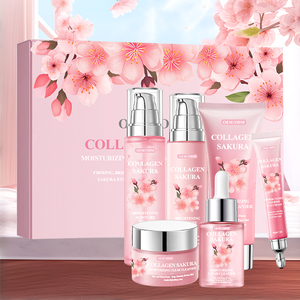 Kit complet de soins de la peau hydratants OEM, tous types de sérum pour le visage, nettoyant, lotion, tonique, crème, ensemble de soins de la peau japonais Sakura - Product Image 3