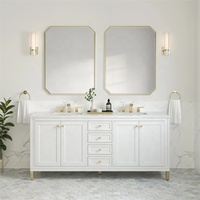 Cavio personnalisé style contemporain blanc durable qualité à la mode armoire de salle de bain prix abordable salle de bain vanité