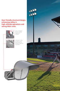 ไฟสนามกีฬา LED กำลังสูง 400 วัตต์ มาตรฐาน IP66 สำหรับกีฬากลางแจ้ง เช่น เบสบอล ซอฟต์บอล ฟุตบอล และอื่นๆ - Product Image 3