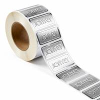 Étiquettes personnalisées en argent métallisé sur rouleau avec forme rectangulaire arrondie pour bouteille, bocal, boîte, cosmétique, bougie et emballage cadeau