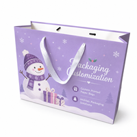 Sacs cadeaux en papier de luxe écologiques pour Noël, avec poignées à cordon, taille moyenne, promotion, vente en gros, emballage de détail