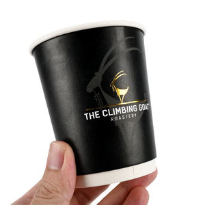 Printed <b>Takeaway</b> <b>Coffee</b> Cup Heat Insulated Drink Packaging Custom Coated Paper Embossed Double Layer Eco Friendly Biodegradable - Product Image 4