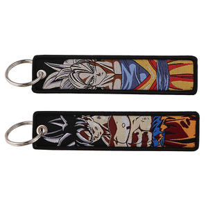 Venta al por mayor clásico japonés cómic bolsillo bordado tejido Jet etiquetas anillo Dragoned <span class=keywords><strong>Ball</strong></span> Z <span class=keywords><strong>Super</strong></span> cordón tela llavero etiquetas para llaves - Product Image 5
