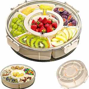 Snackle Box Handle for Food Serving Tray Snack Platter With Lids Stackable Fruit&Veggie Container 6 Small <b>Removable</b> <b>Boxes</b> - Product Image 1