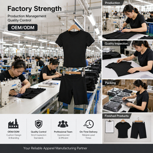 Ensemble décontracté d'été pour <span class=keywords><strong>femme</strong></span> : T-shirt ajusté à manches courtes et short cycliste – Tenue de sport deux pièces pour la gym et l'entraînement - Product Image 6