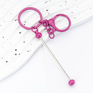 Porte-clés en métal perlé en silicone DIY de haute qualité, coloré, rose, jaune, avec barre émaillée pour perles, modèle « <span class=keywords><strong>Mama</strong></span> », très demandé - Product Image 5