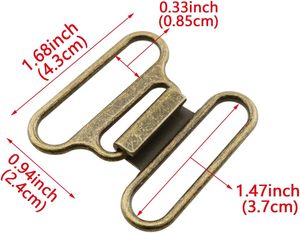 Ensembles de boucles de ceinture latérales en alliage de zinc bronze, boucles à crochet et à dégagement rapide pour ceinture DIY - Product Image 2