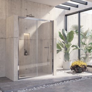 Kamalu K305 Porta Doccia Moderna Senza Telaio 110cm con Vetro Temperato 8mm per Hotel e Ville, Telaio in Acciaio Inox e Alluminio - Product Image 2