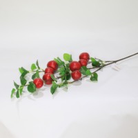 Branche de pomme rouge artificielle de 90 cm, tige de pomme artificielle avec feuilles vertes pour la décoration de la maison, du vase, des mariages, de Thanksgiving et de la ferme