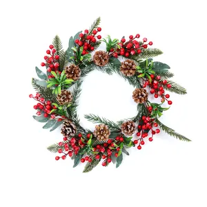 Christmas Decoration Supplies Artificial Red Berry Navidad Guirnaldas Y Coronas Productos Nuevos Para Navidad