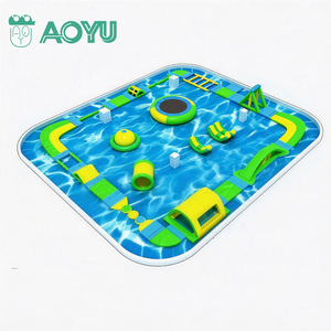 <span class=keywords><strong>Parcours</strong></span> d'obstacles gonflable flottant commercial de grande taille AOYU, défi amusant avec toboggan aquatique pour la plage, le lac, les sports, personnalisable en extérieur - Product Image 1