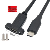 Annxin Câble de rallonge Usb c personnalisé de 0.3m 0.5m 1m 1.5m 2m mâle à femelle Type c Câble de 3m avec montage sur panneau