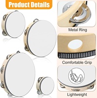 Wholesale 4/6/8/10inch Adults Hand Single Row Held Tambourine Drum for Wedding