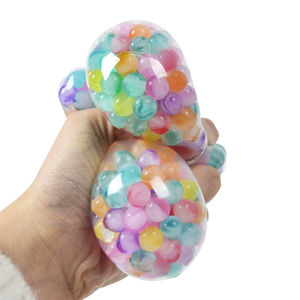 Clear Rainbow <b>Bead</b> Squishy Stress Ball For Kids Adults Desk Fidget Toy Soft Hand Squeeze Gift For Home Office Play - Product Image 2
