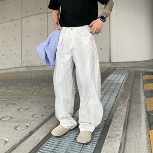 Liquidación de Existencias, Diseño Nuevo 2025, Jeans Anchos Negros Desgastados para <span class=keywords><strong>Hombre</strong></span>, Venta al por Mayor, Jeans de Alta Calidad con Pintura de Colores - Product Image 2