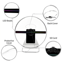 Ventilateur holographique 3D miniature de 18 cm, projecteur holographique LED, luminosité de 2500 cd, angle de vision de 178° - Ventilateurs holographiques pour une utilisation en intérieur/extérieur