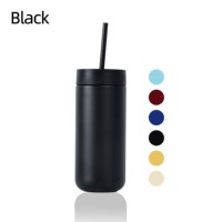 Mug à café isotherme en acier inoxydable à double paroi avec 3 couvercles, 12oz et 16oz, avec paille, gobelet de voyage avec boîte cadeau