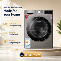 Lave-linge à chargement frontal 10,5 kg, classe énergétique A++, moteur à courant continu, 1400 tr/min, porte en verre trempé, 16 programmes, OEM