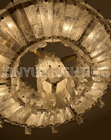 Moderne luxe pierre naturelle roches quartz lumières ronde salon chambre restaurant lustre en cristal