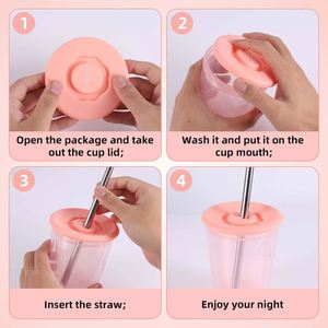 ฝาปิดซิลิโคนปลอดสาร BPA สำหรับแก้วน้ำส่วนใหญ่ ฝาปิดป้องกันเครื่องดื่มแบบใช้ซ้ำได้ ปิดรูหลอดดูด ปิดสนิท สำหรับโปรโมชั่น PC - Product Image 4