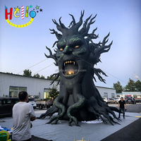 Décorations d'Halloween Ballon Démon Gonflable Décor de Fête Arbre Gonflable Monsterwith Lampe LED et Souffleur d'Air