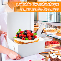 Boîte à pâtisserie pliable en carton blanc de qualité supérieure, boîte en papier blanc de qualité alimentaire pour la boulangerie, les desserts et la livraison à emporter