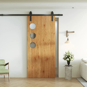 Puerta Corredera de Madera Maciza de Diseño <span class=keywords><strong>Industrial</strong></span> Innovador, Resistente al Viento, Personalizable, Silenciosa, para Interiores, Hoteles, Dormitorios y Lavanderías - Product Image 2