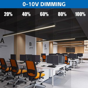 ثريا حديثة بإضاءة LED من NGT، مصباح معلق 100 واط من الألومنيوم، إضاءة خطية للسوبر ماركت معتمدة من ETL DLC بـ 5 درجات حرارة لونية للمدارس والمكاتب وغرف البلياردو - Product Image 4