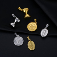 Collier pendentif sablier en acier inoxydable, chaîne à breloques argent et or pour homme, collier sablier doré, bijoux pendentif DIY