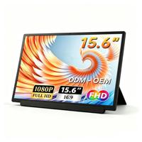 Écran portable IPS de 15,6 pouces, 1080P Full HD, double écran pour ordinateur portable, interface Type-C, moniteur de jeu LCD, haut-parleur intégré