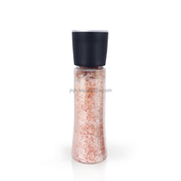 Bouteille de moulin à épices jetable en plastique de 340 ml, noir, avec couvercle de broyage en PC, moulin à sel rose de l'Himalaya, moulin à poivre
