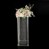 Décoration de mariage moderne européenne, cristal acrylique, couleur personnalisée, chemin de table, podium, table principale, chandelier