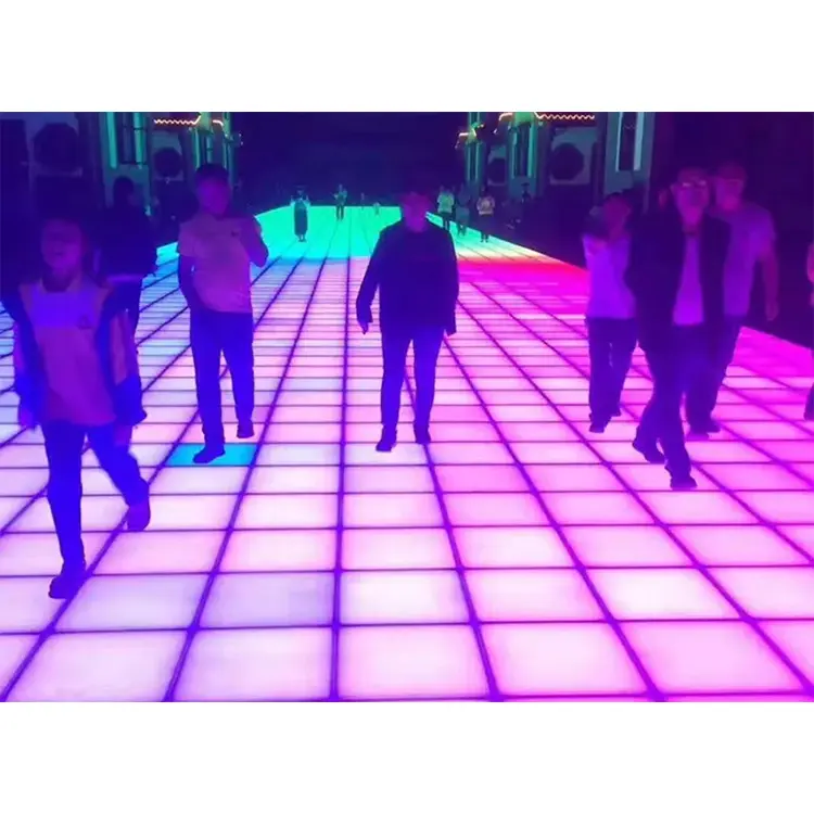 IP67 không thấm nước lập trình Áp lực nhạy cảm DMX Trò chơi kích hoạt LED Dance Floor LED gạch cho Wedding party ánh sáng DJ