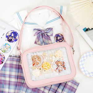 厂家批发简约风格透明低最小起订量定制Ita包带透明窗口Pu皮包插针展示 - Product Image 4