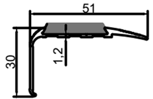 Sıcak Satış Kauçuk Merdiven Burunluğu Özel Kaymaz Merdiven Kenarlığı Ticari Alüminyum Merdiven Kaplaması Metal Merdiven Burunluğu Merdivenler İçin - Product Image 4